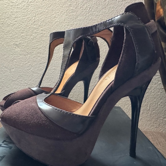 L.A.M.B. Brown, light brown & brown Leather Contrast Stiletto - Picture 2 of 9
